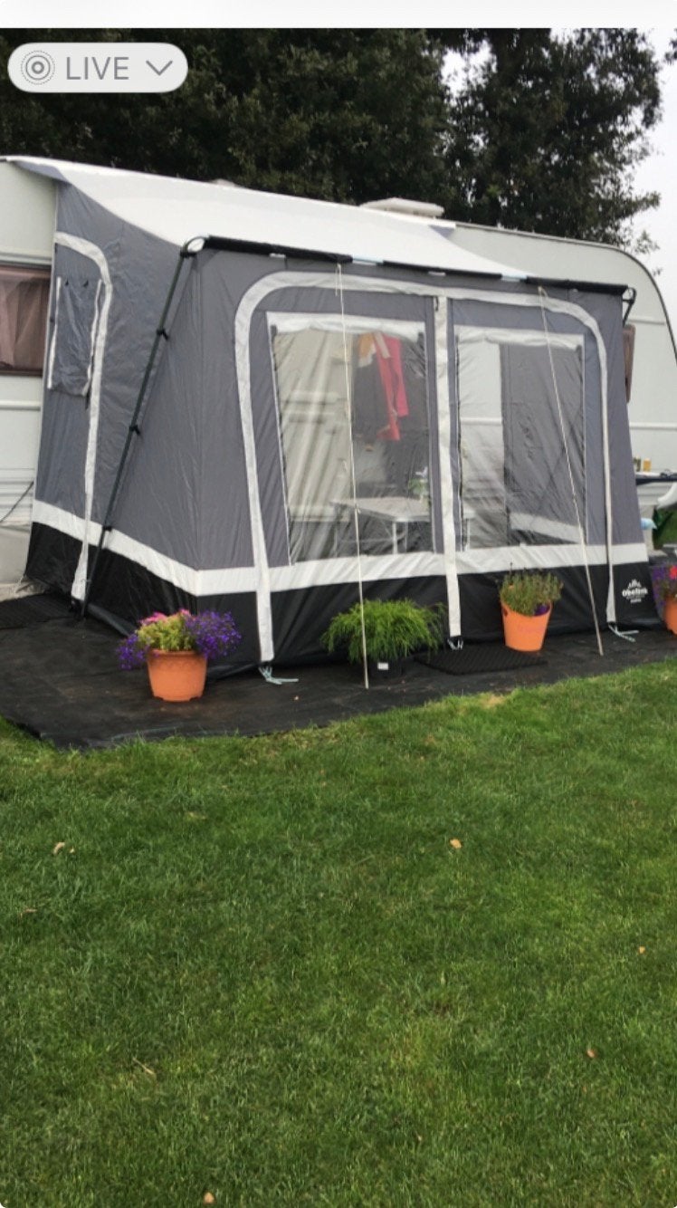 Deeltent voor caravan polyester lichtgewicht, Ophalen, Gebruikt, Tot en met 2