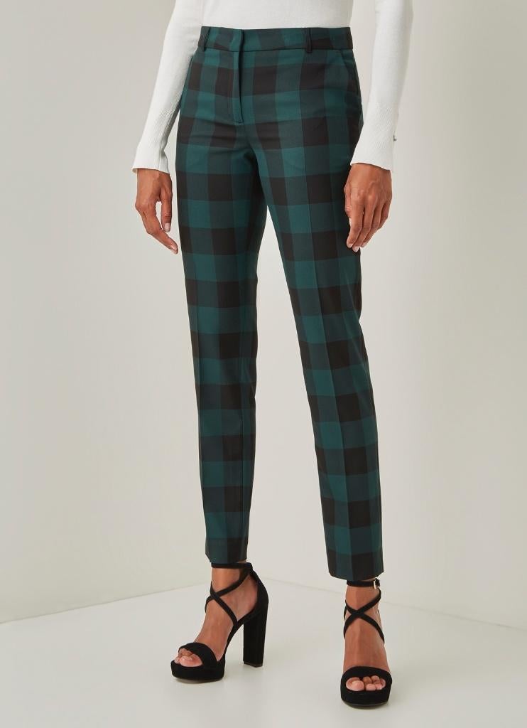 CVRD Sophia groen geruit dames slim fit broek pantalon L, Kleding | Dames, CVRD, Maat 42/44 (L), Nieuw, Ophalen of Verzenden