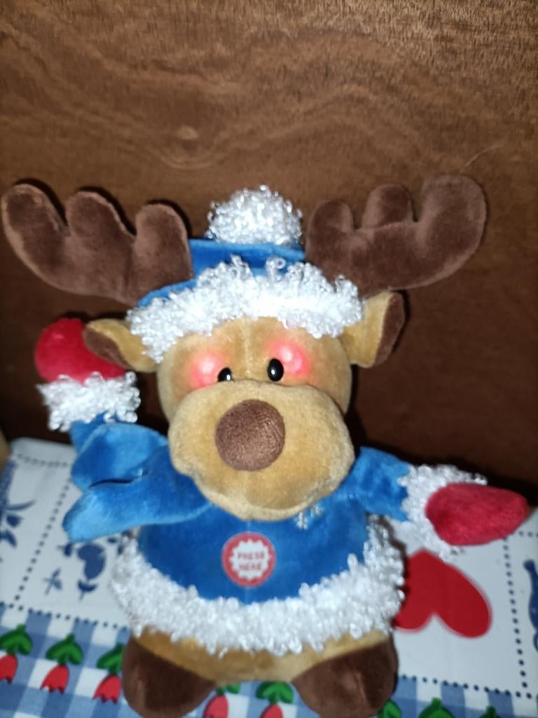 Rendier knuffel met lichtjes en liedje Wish merry Christmas, Kinderen en Baby's, Speelgoed | Knuffels en Pluche, Ophalen of Verzenden