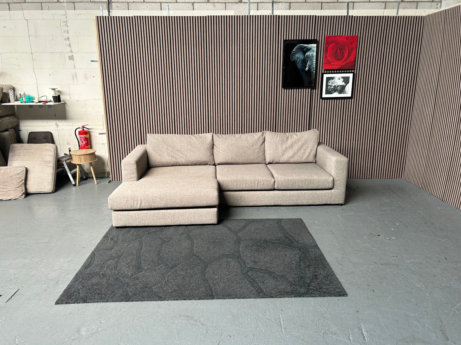 GRATIS LEVERING Goossens Loungebank Bruin 295X175 GEREINIGD