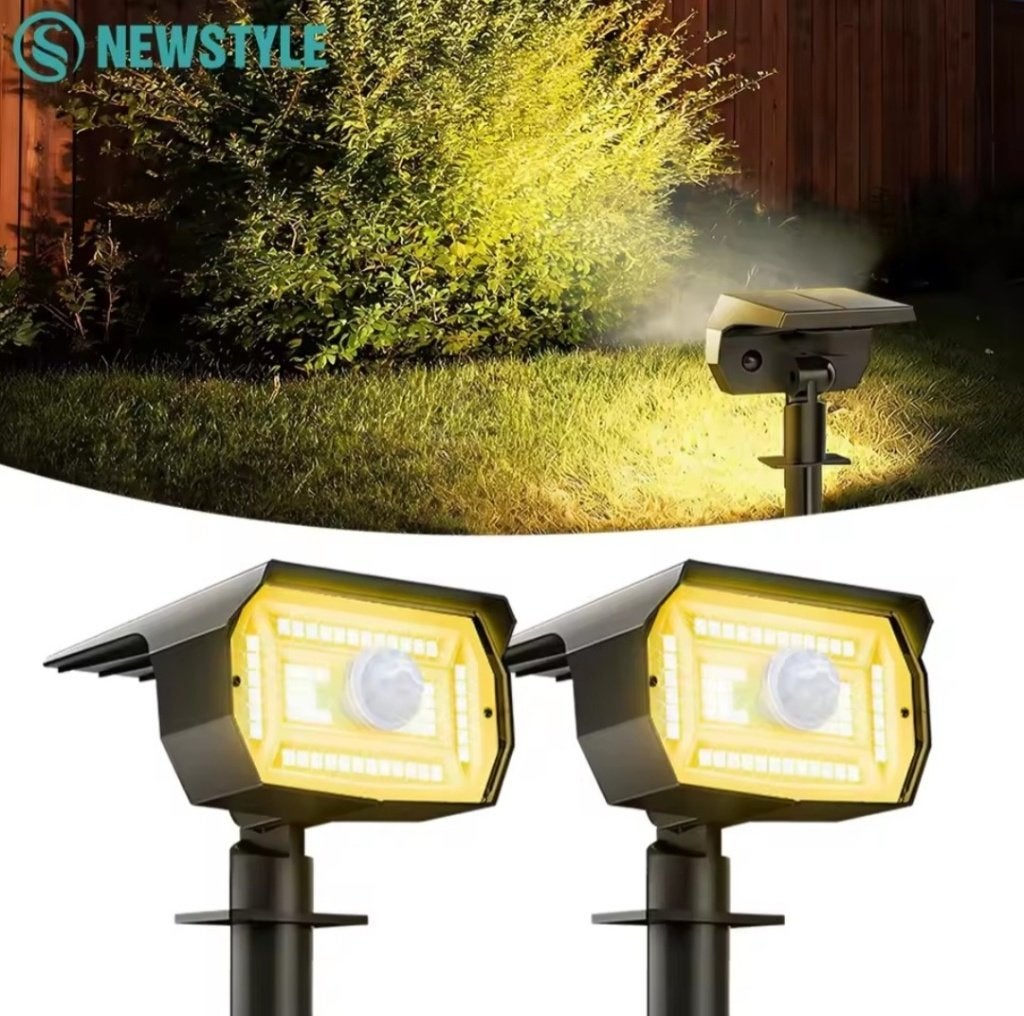 Outdoor Solar spot met 56 warm witte leds en bewegingssensor, Ophalen, Kunststof, Nieuw, Inclusief lichtbron
