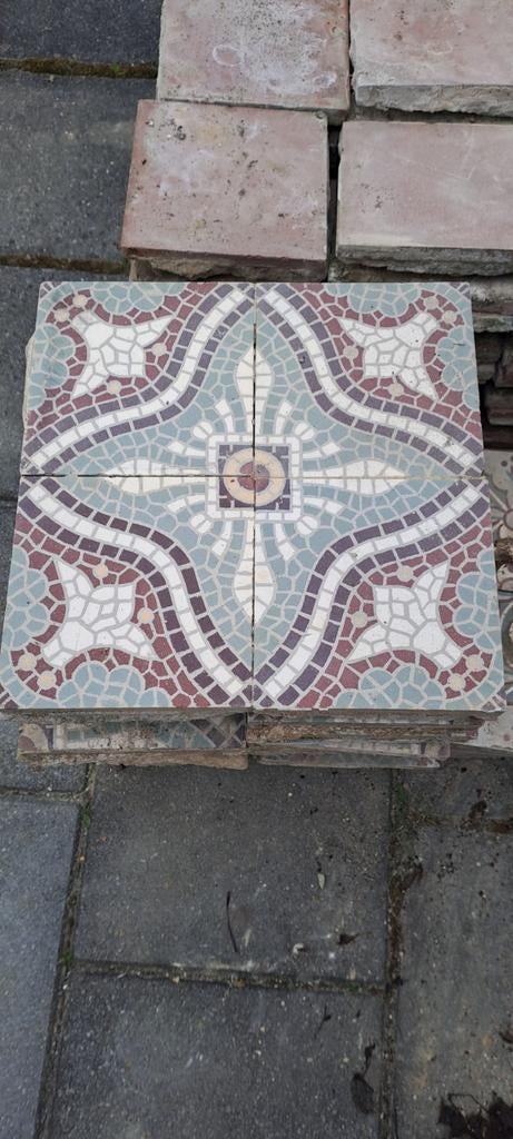 46 gebruikte vloertegels 14x14 cm, Ophalen, Gebruikt, Keramiek, Minder dan 5 m²