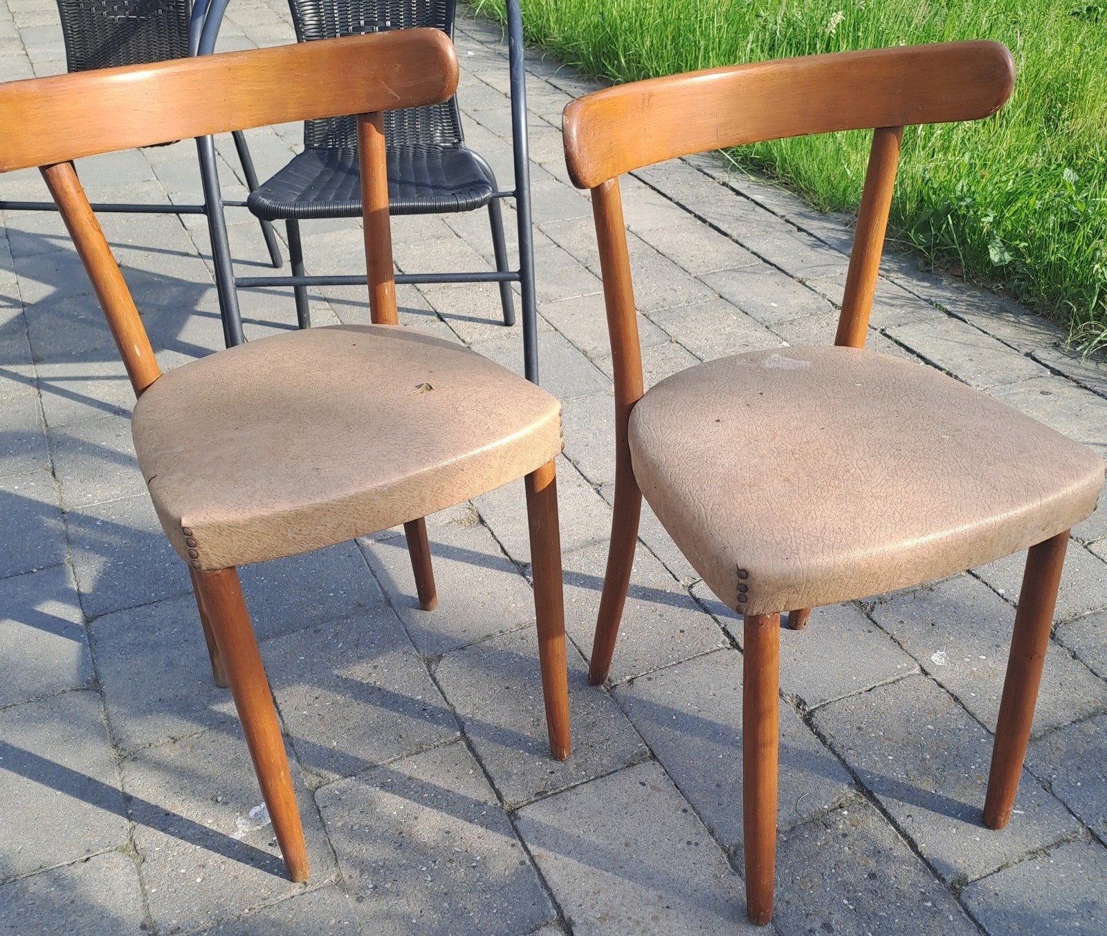 Twee vintage keukenstoelen, Huis en Inrichting, Stoelen, Ophalen, Gebruikt, Twee