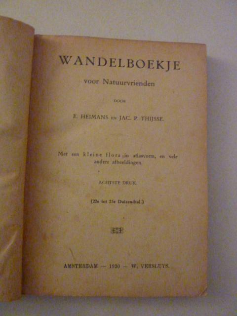 Heimans ea - Wandelboekje voor natuurvrienden 1920, Verzenden, Gelezen