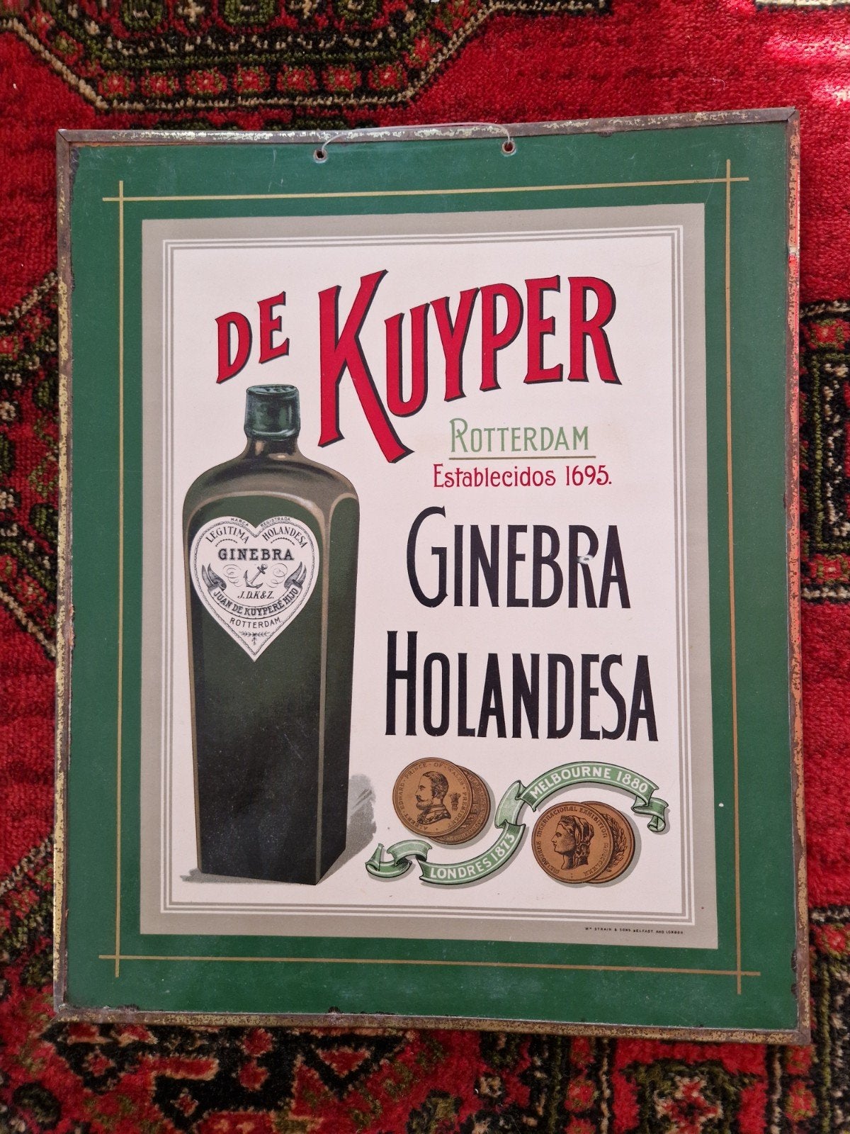 De Kuyper jenever reclame bord 1920, Ophalen of Verzenden, Zo goed als nieuw