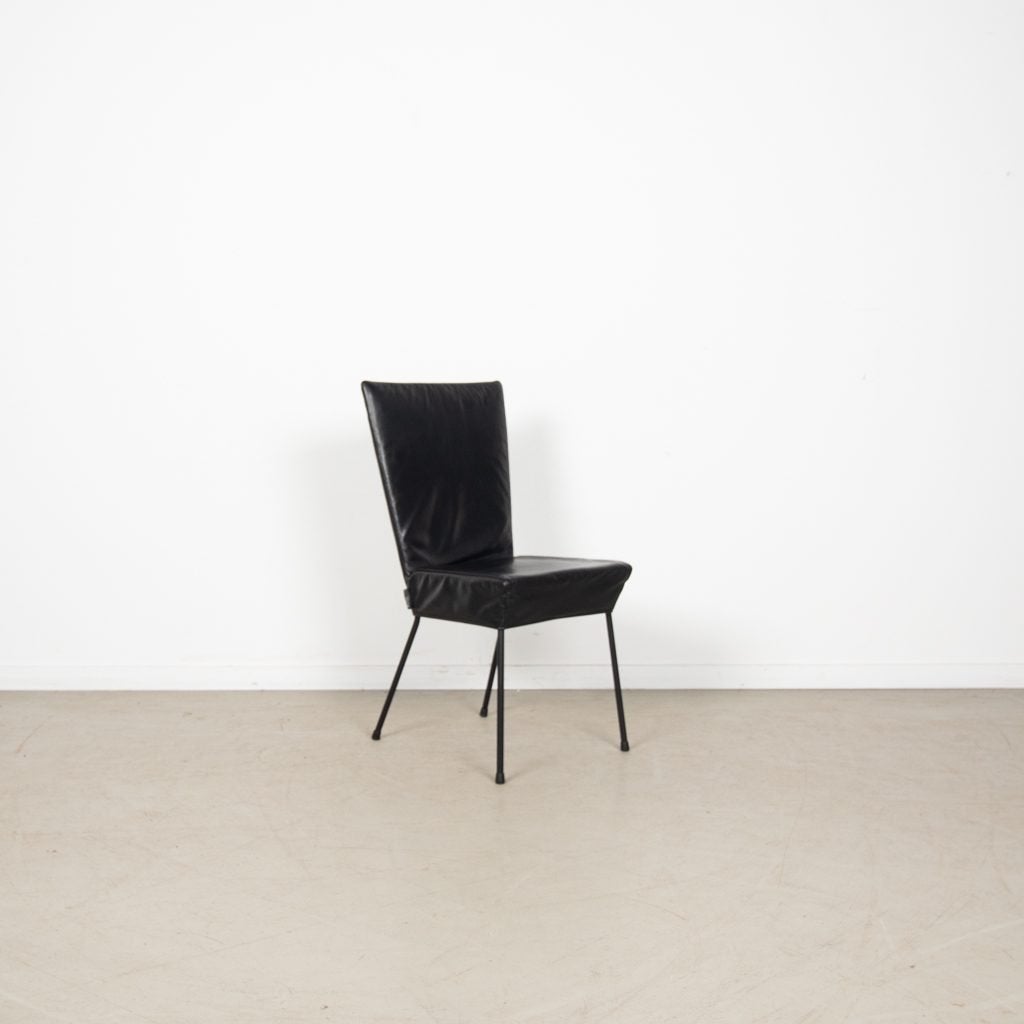 Label Orea Stoel Zwart Leer - Zwart