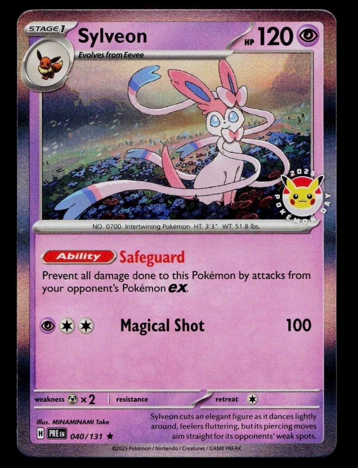 Sylveon Pokémon Day 2025 Stamp Promokaart - Zeldzaam!, Ophalen of Verzenden, Zo goed als nieuw, Losse kaart