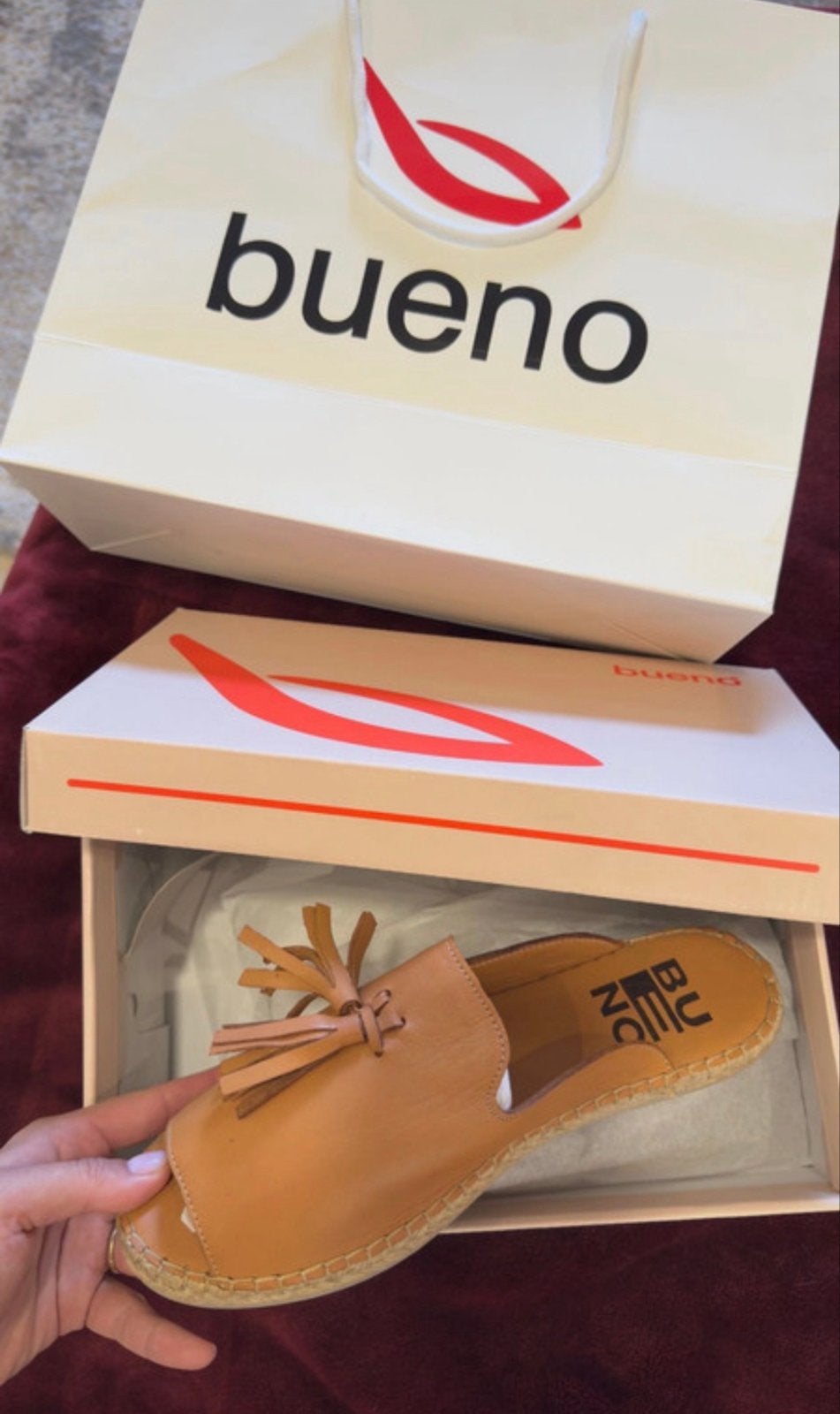 Nieuwe Bueno leren slippers maat 39 met bon, Ophalen of Verzenden, Nieuw, Bruin, Slippers