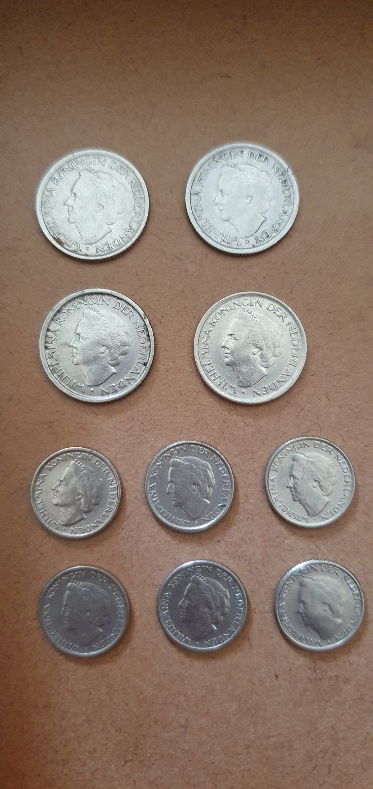 Set van 10 Nederlandse munten Koningin Wilhelmina 1948, Ophalen of Verzenden, Koningin Wilhelmina, Overige waardes, Setje