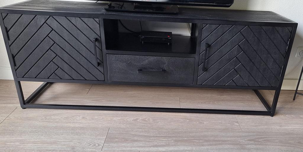 TV meubel met visgraat motief, Ophalen, Zo goed als nieuw, 25 tot 50 cm, Minder dan 100 cm