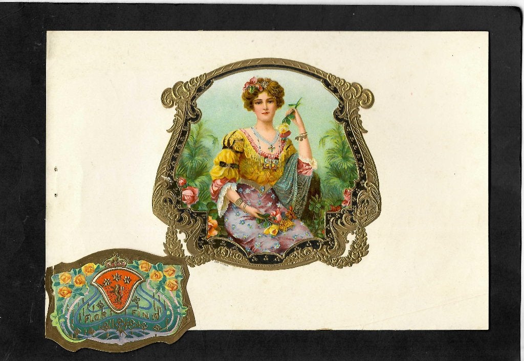Flor de Aruba   set etiket, Ophalen of Verzenden, Gebruikt, Sigarenbandjes