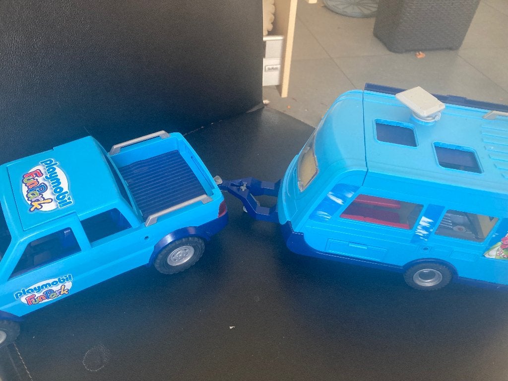 Playmobil pickup en kampeerwagen, Ophalen of Verzenden, Gebruikt