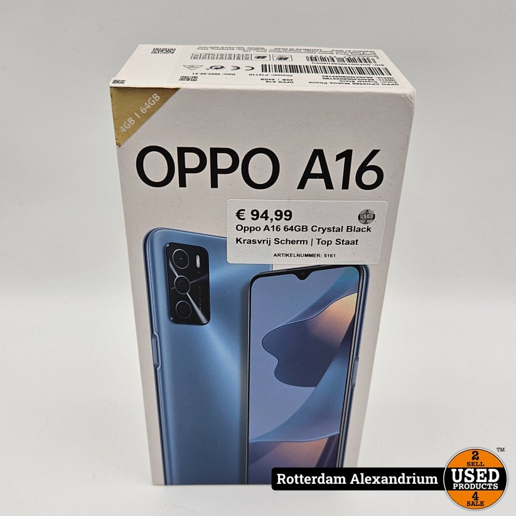 Oppo A16 64GB Crystal Black Krasvrij Scherm | Top Staat, Oppo, Gebruikt, Support@oppo.com, No.18 Haibin Road
Wusha Village, Chang'an Town
Dongguan, Guangdong
China