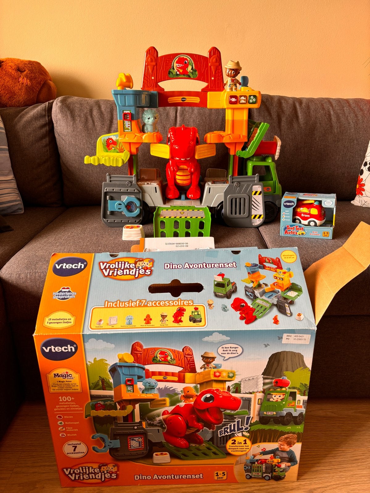 VTech Vrolijke Vriendjes Dino Avonturenset met auto, Ophalen of Verzenden, Nieuw, Overige typen, Met geluid