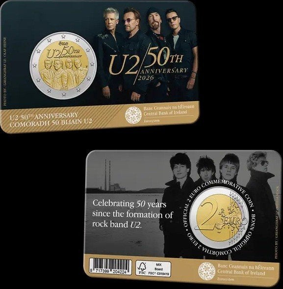 Ierland 2026 coincard U2, Ophalen of Verzenden, Ierland, 2 euro, Losse munt