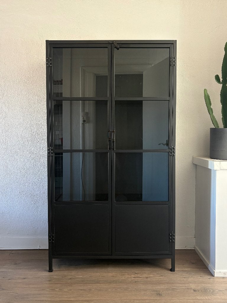 Stijlvolle Vitrinekast Zwart, Huis en Inrichting, Ophalen, Overige materialen, 50 tot 100 cm, 25 tot 50 cm