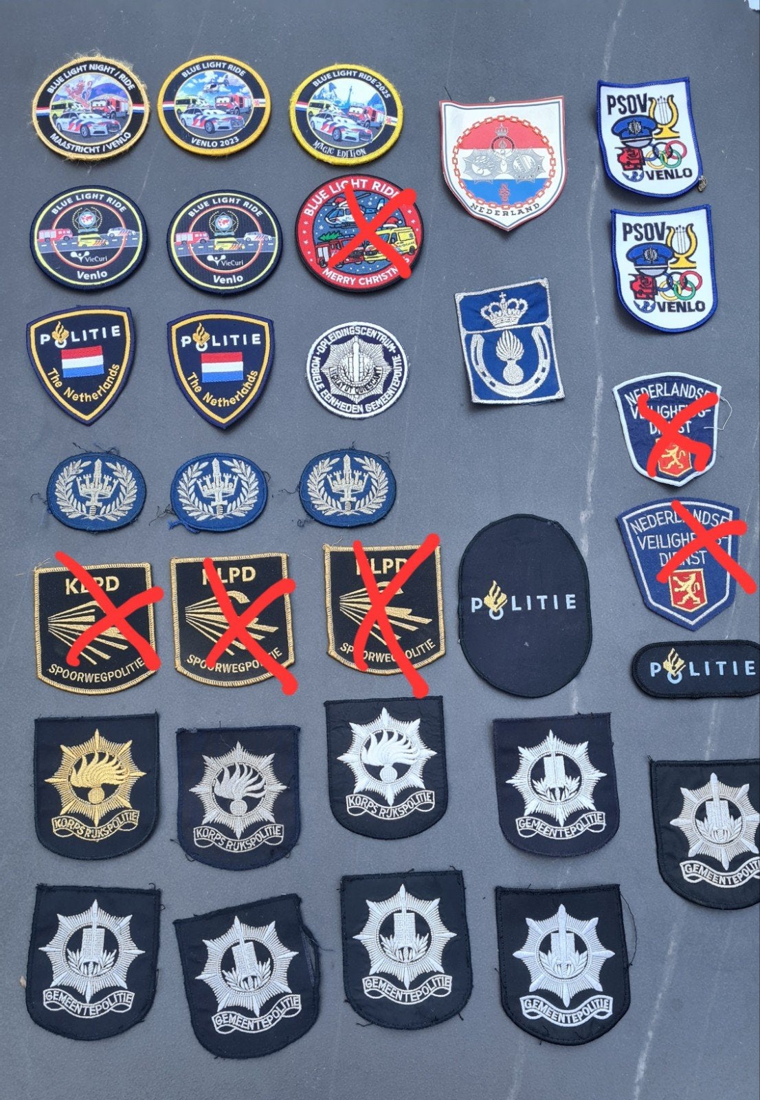 Diverse Emblemen en Patches - Politie, Spoorwegpolitie, Ophalen of Verzenden, Gebruikt