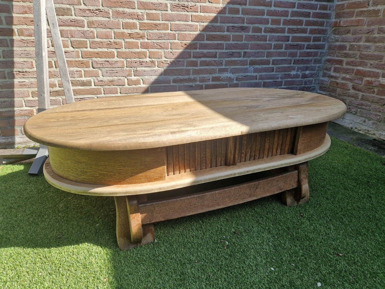 Ovale salontafel met opbergruimte, Ophalen, 50 – 75, Gebruikt, 100 tot 150 cm