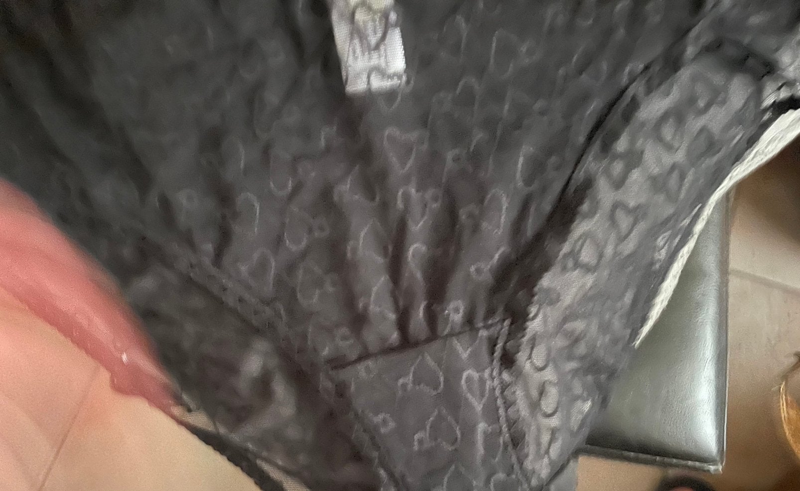 Zwarte slip hartjes 48/50 XL, Verzenden, Zwart, Slip