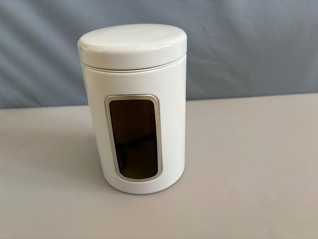 Brabantia koffiebus met venster en maatschepje, Ophalen, Zo goed als nieuw, Voorraadpot, Metaal