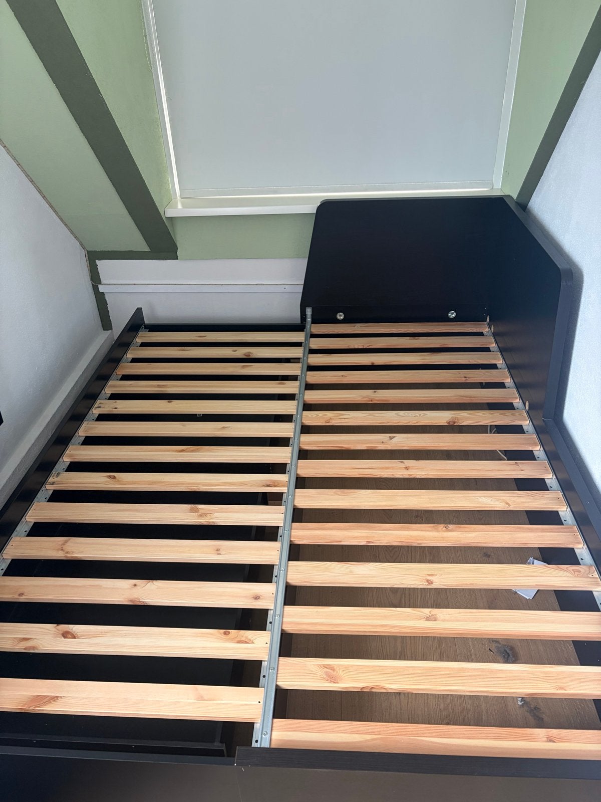 IKEA Flekke uitschuifbed met opberglades (excl. matrassen), Ophalen, Zwart, Tweepersoons, 80 cm