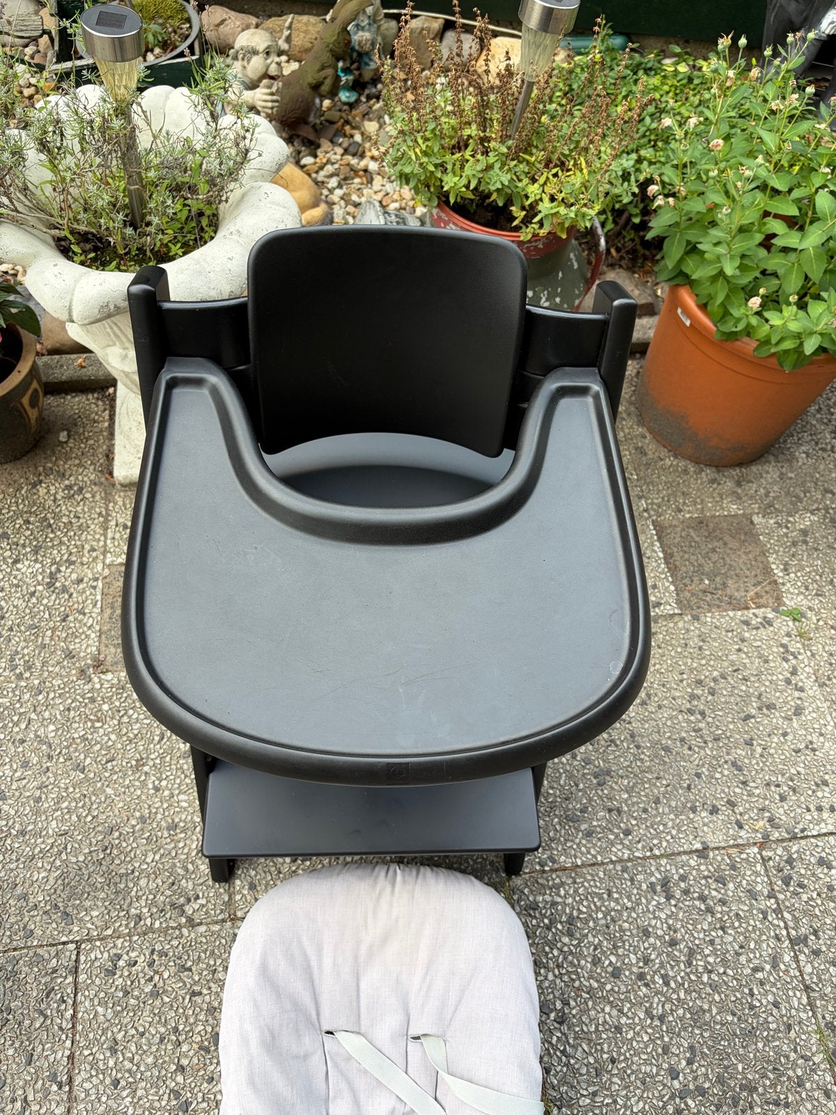 Stokke Tripp Trapp kinderstoel met babyset tray en newborn, Ophalen, Gebruikt, Meegroeistoel, Afneembaar eetblad