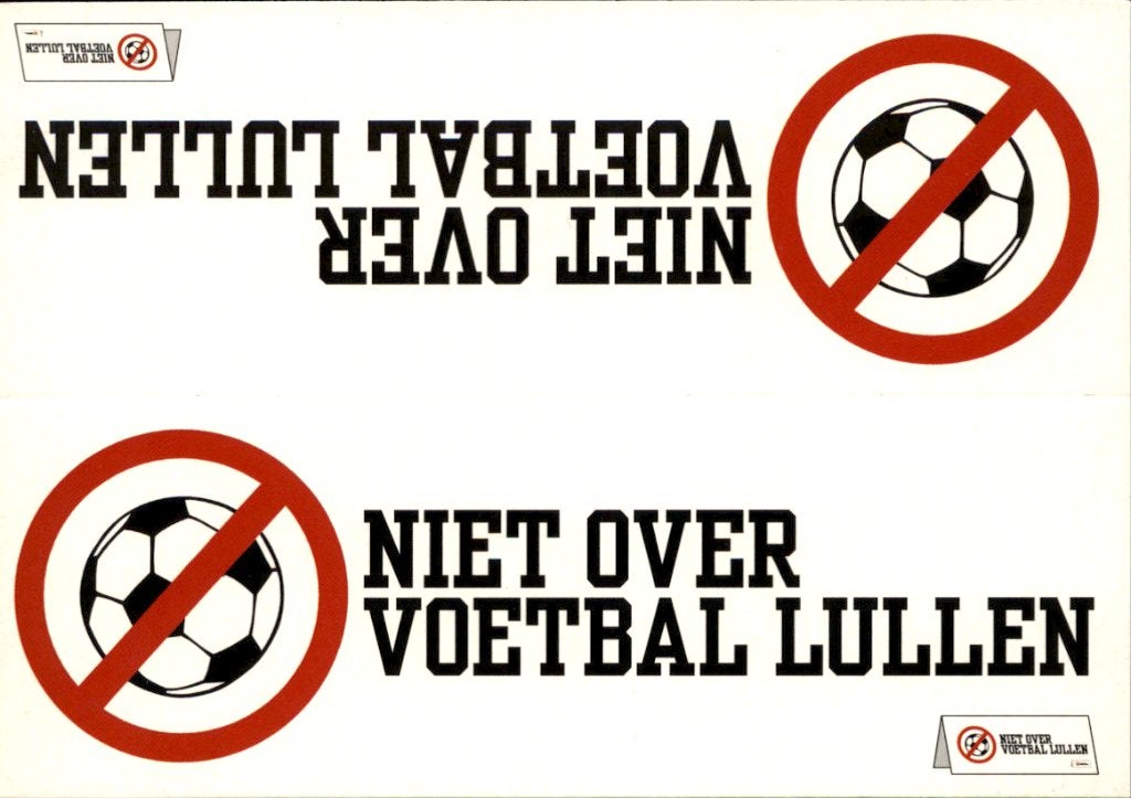 voetbal - oranje - niet over voetbal lullen, Verzenden, 1980 tot heden, Ongelopen, Sport en Spel