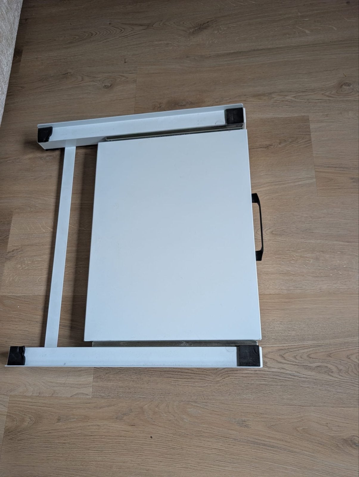 Tussenstuk Wasmachine Droger + Plank & Spanband (Stapelkit), Ophalen, Zo goed als nieuw, Minder dan 85 cm