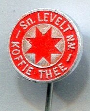 Sn Levelt n.v. koffie-thee speldje ( W_455), Ophalen of Verzenden, Zo goed als nieuw, Merk, Speldje of Pin