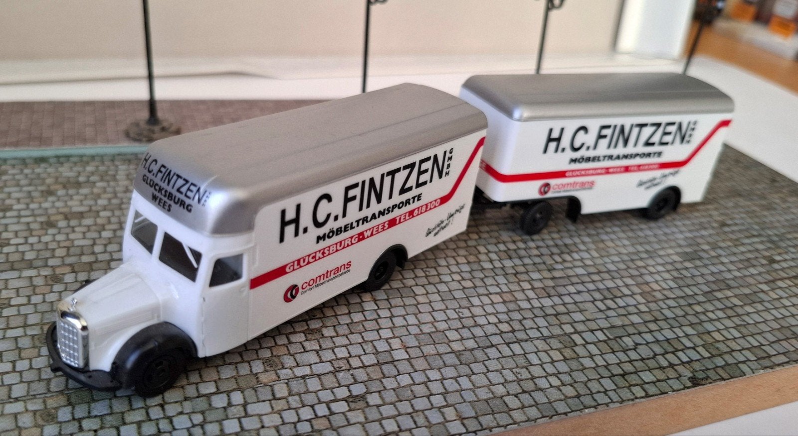 Herpa 145978 Mercedes Benz L311, Fintzen combi, 1/87, Ophalen of Verzenden, Zo goed als nieuw, Bus of Vrachtwagen, Herpa