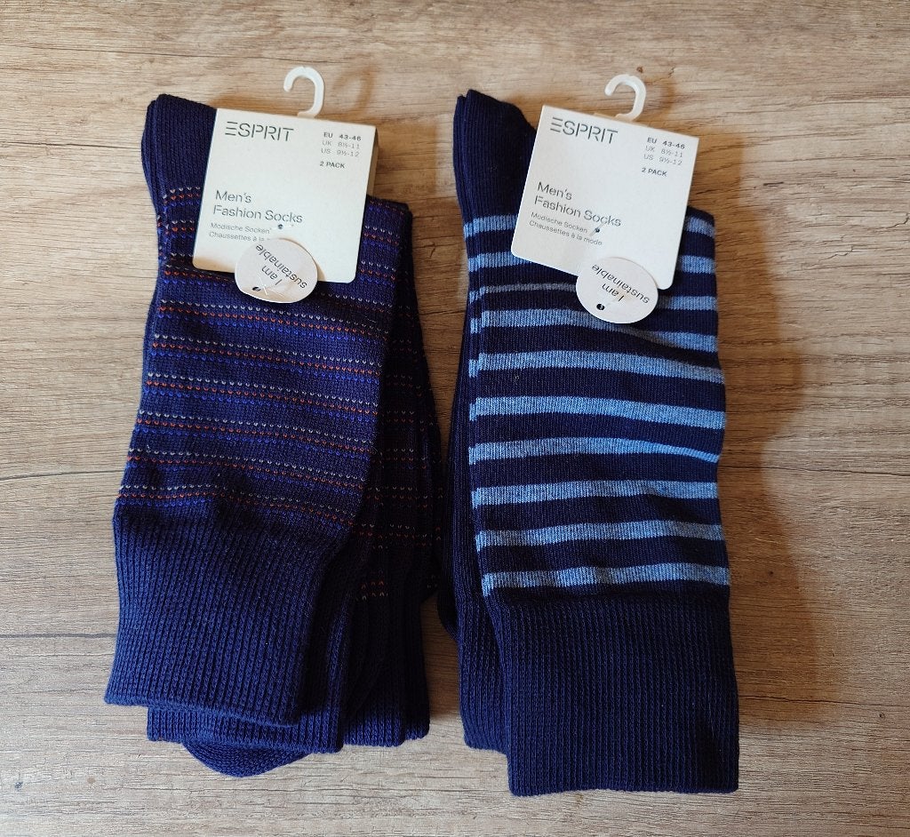 2x 2 Pack Esprit Sokken Maat 43-46, Kleding | Heren, Sokken en Kousen, Esprit, Verzenden, Blauw, Nieuw