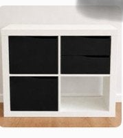 Voor Ikea kallax 2 deuren en lade blok zwart met golf, Ophalen, Gebruikt