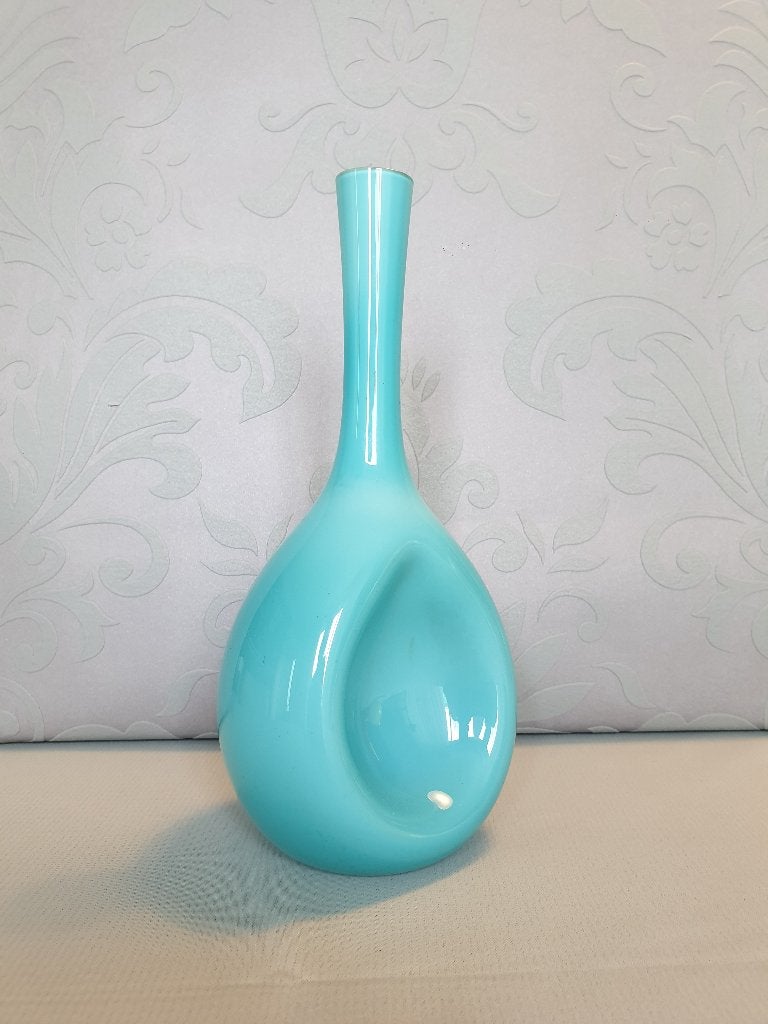 Bijzondere Gunnar Ander Turquoise Zweedse designvaas, Ophalen of Verzenden
