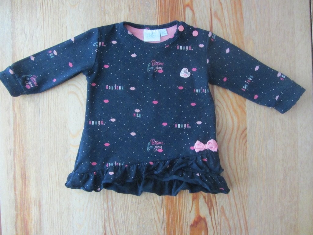 Zwart/roze jurkje Feetje maat 62, Ophalen of Verzenden, Zo goed als nieuw, Meisje, Jurkje of Rokje