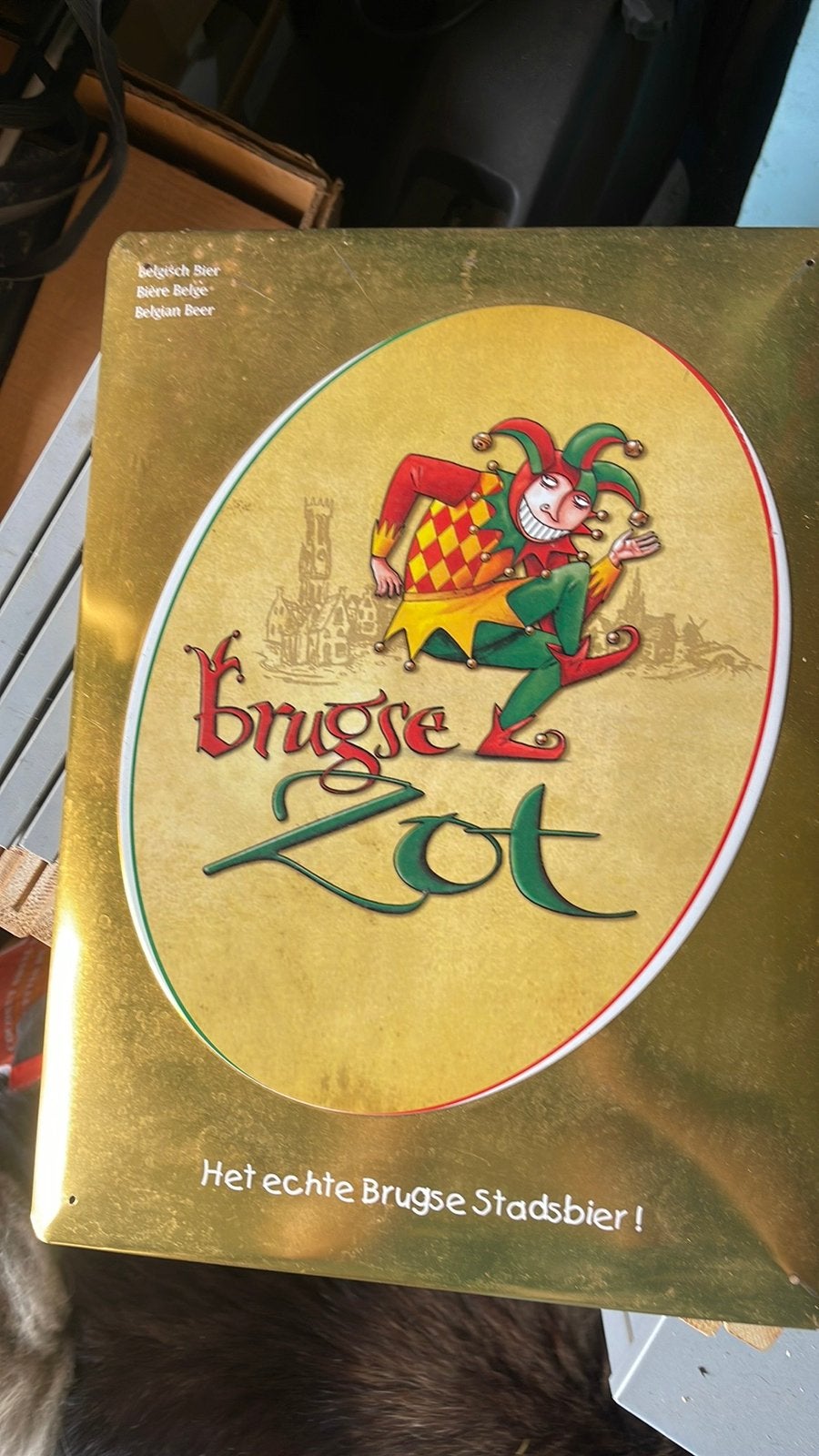 Reklamebord bier Brugse Zot 1, Verzenden, Zo goed als nieuw, Overige merken