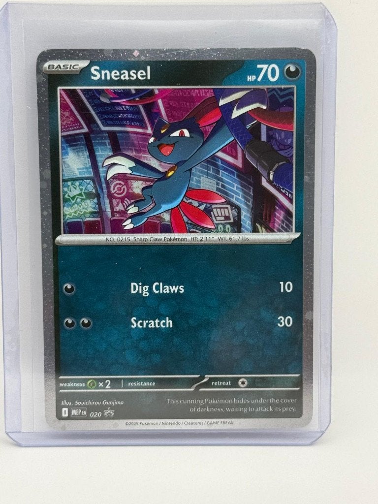 Sneasel #20 Pokémon MEP Cosmos Holo Black Star Promo, Ophalen of Verzenden, Zo goed als nieuw