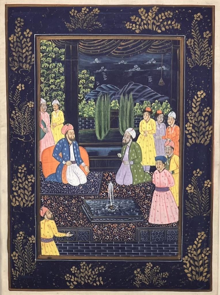 641. Schilderingen op zijde - Mughal-stijl, India, Antiek en Kunst, Kunst | Niet-Westerse kunst, Ophalen of Verzenden