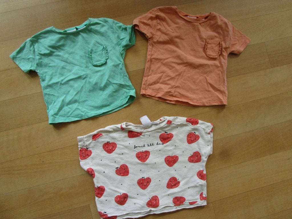 Zara maat 80 - drie shirts met korte mouwen, Meisje, Ophalen of Verzenden, Zo goed als nieuw, Zara