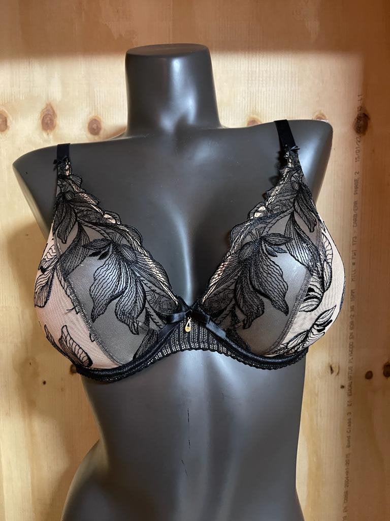 Aubade Bh Maat 75d Kleur zwart met beige Model tb12, Verzenden, Zwart, BH
