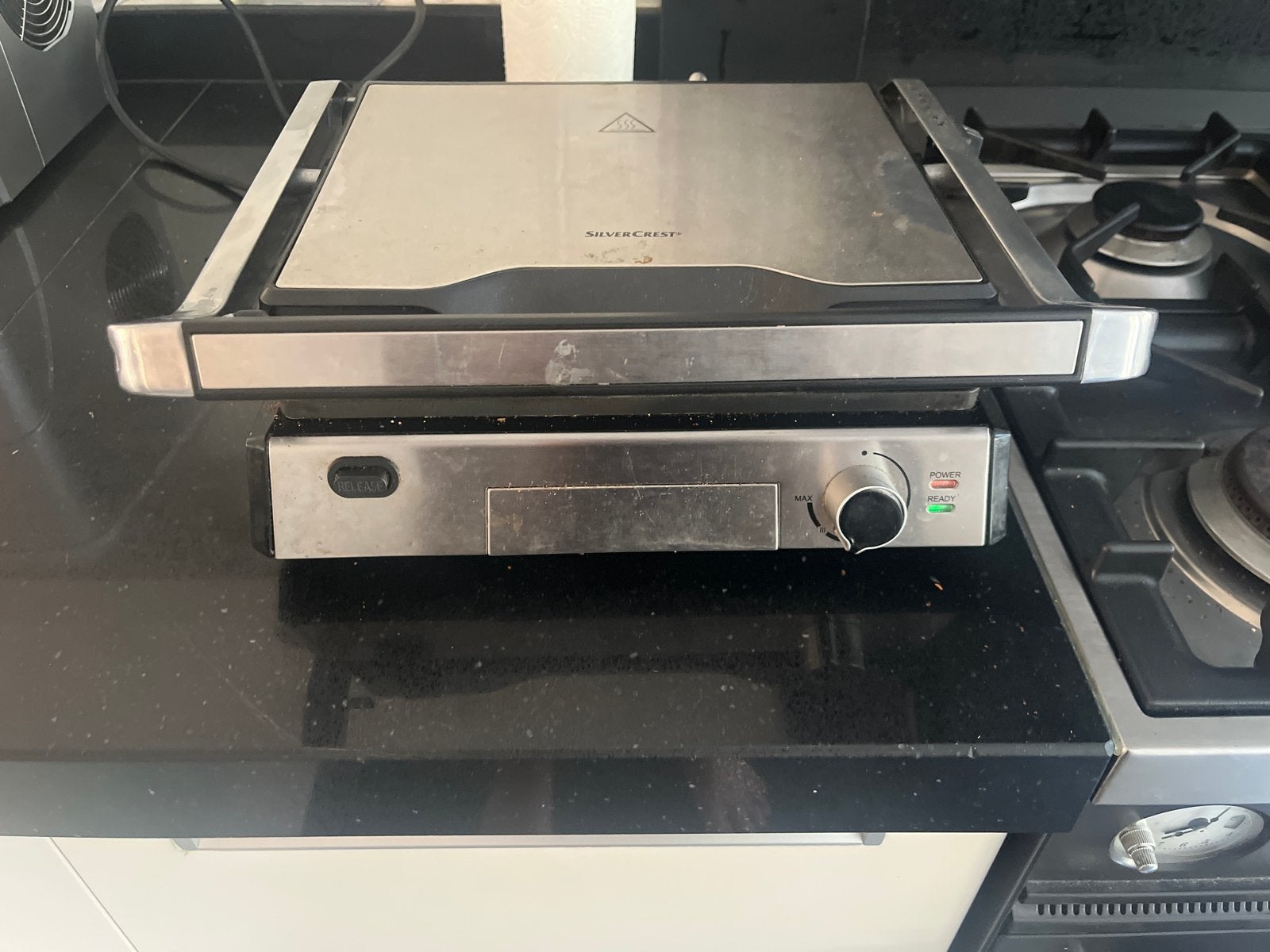 Silvercrest contactgrill met verwijderbare platen, Witgoed en Apparatuur, Ophalen, Uitneembare platen, Gebruikt