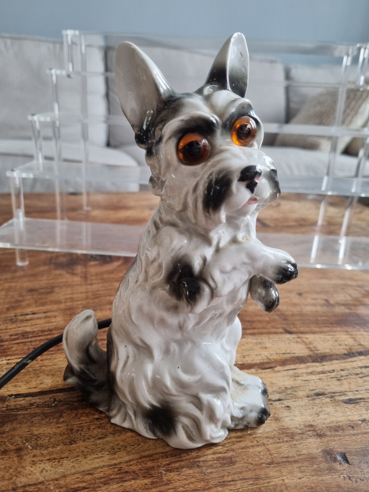 Vintage Parfumlamp Zwart witte hond Heinz & Co. / Aerozon, Ophalen of Verzenden