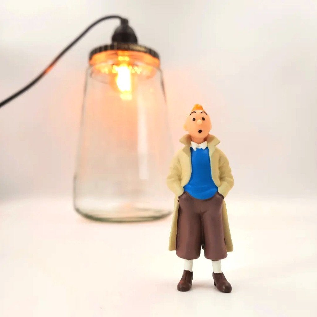 Lamp Kuifje | Kesbekelamp Tintin | Glazen hanglamp Kuifje, Ophalen of Verzenden, Nieuw, Glas, Industrieel vintage retro Kuifje