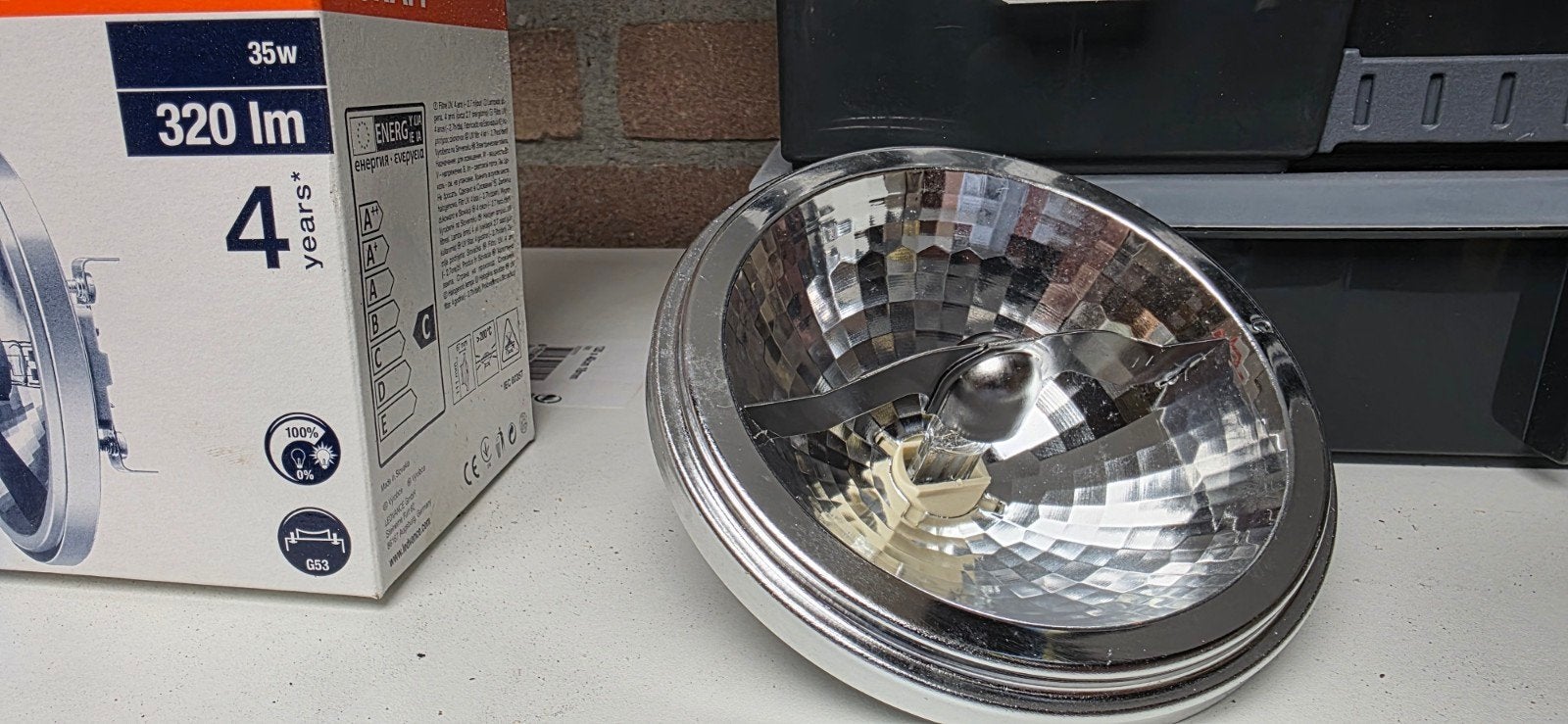 Osram Halospot 111 Standard 35W 320lm - Halloween lamp, Osram, Nieuw, Overige fittingen, Zilver