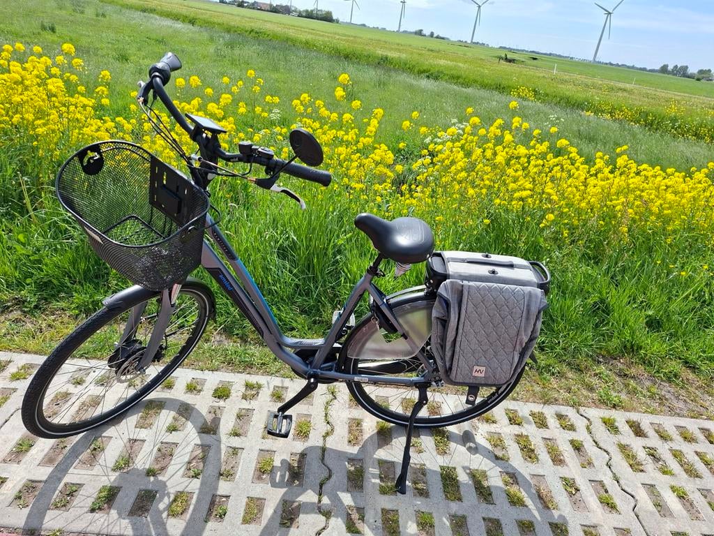 Amslod E-bike met mand en fietstassen, Overige merken, Gebruikt, Ophalen of Verzenden, 51 tot 55 cm