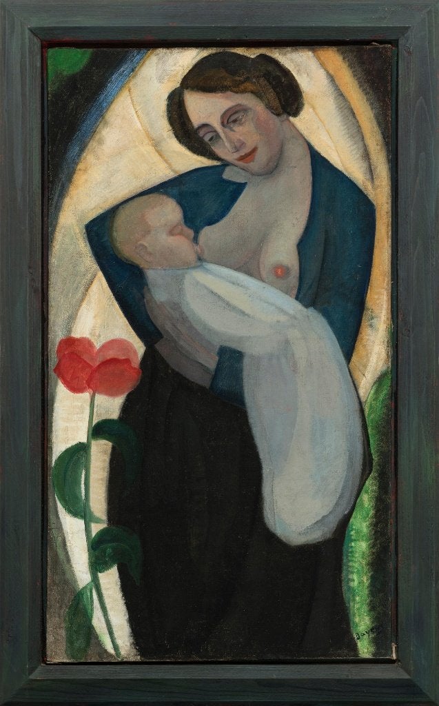 Han Bayens 1876-1945====moeder met baby====c a 1920, Antiek en Kunst, Kunst | Schilderijen | Klassiek, Ophalen