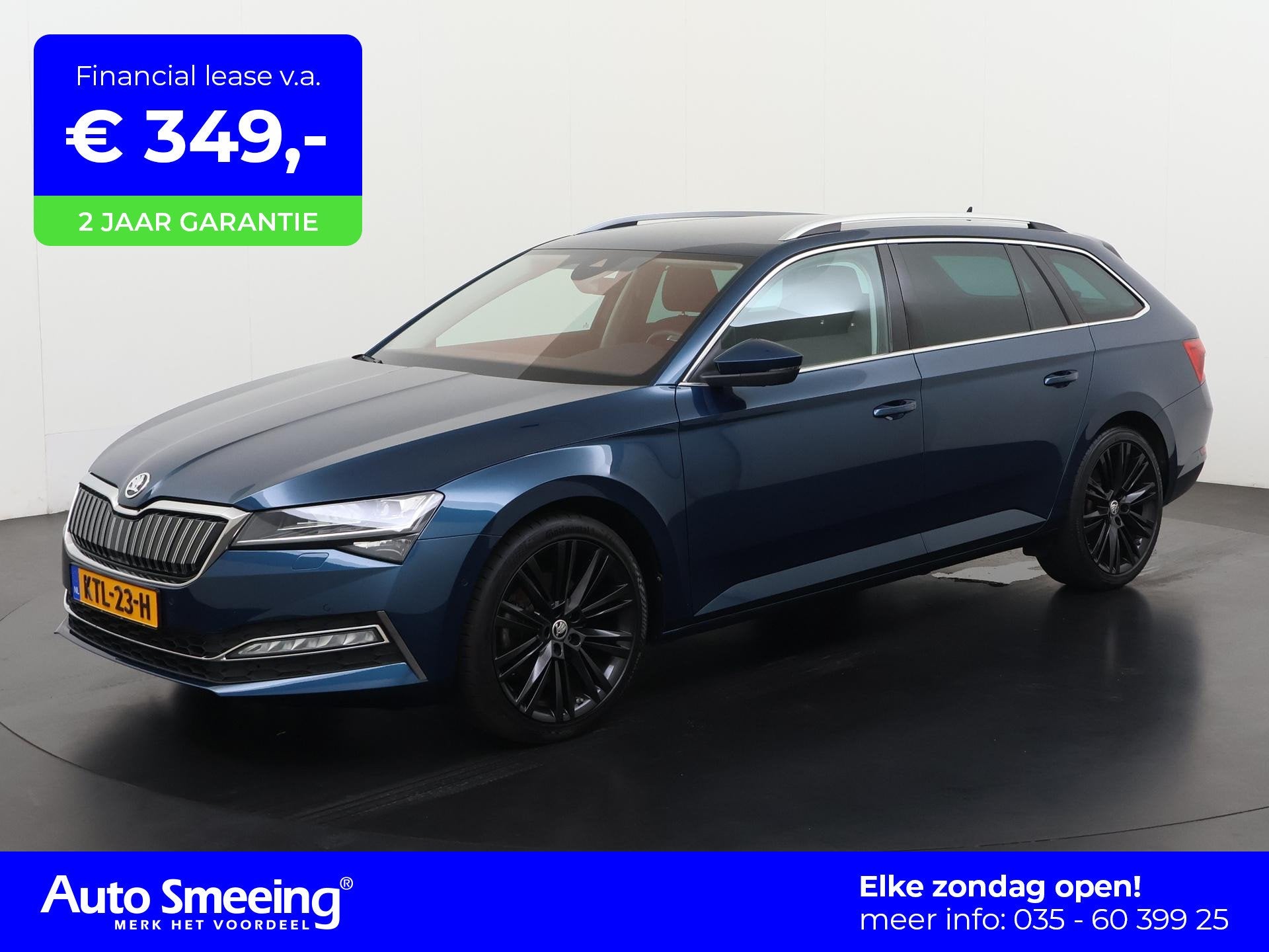 Skoda Superb Combi 1.4 TSI iV Style | Trekhaak | Columbus Na, Auto's, Stof, Gebruikt, Blauw, Hybride Elektrisch/Benzine