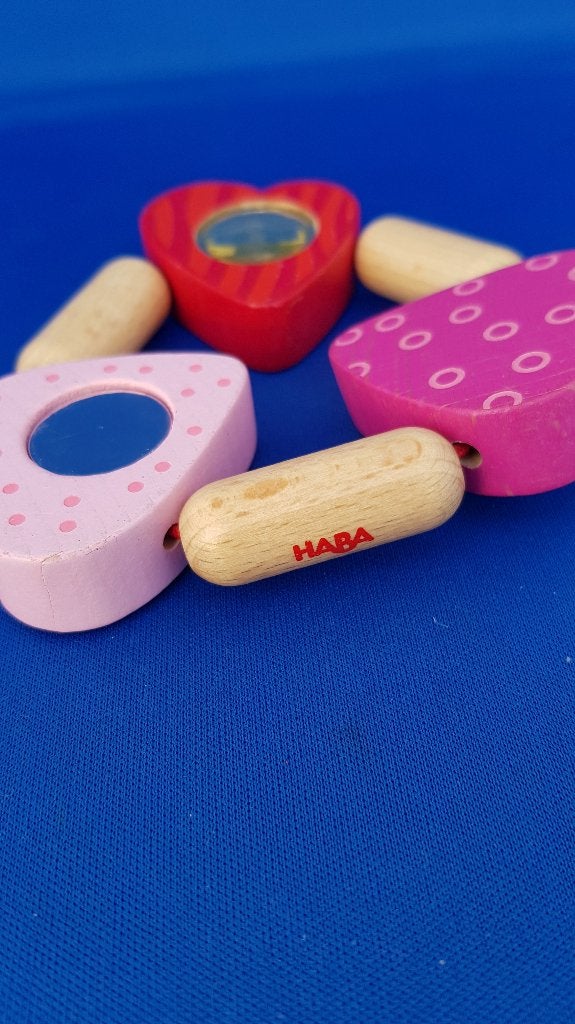 Haba houten rammelaar of bijtring, in prachtige conditie 7B5, Tweedehands verkoop, Tweedehands verkoop, Gebruikt, Ophalen of Verzenden