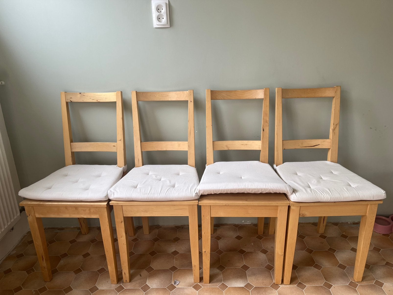 Ikea keukenstoelen eetkamerstoelen hout 4x, Antiek en Kunst, Ophalen