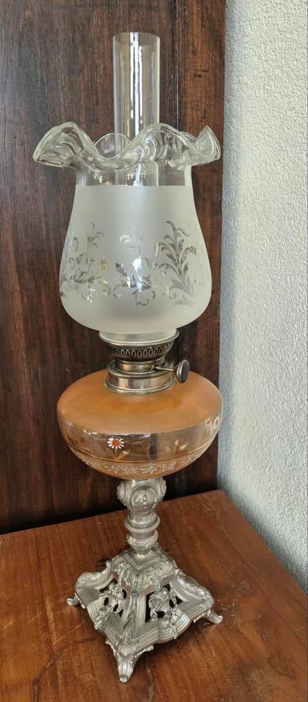 Olielamp Zalm Oranje 1900-1920, Antiek en Kunst, Ophalen of Verzenden, Koper of Brons