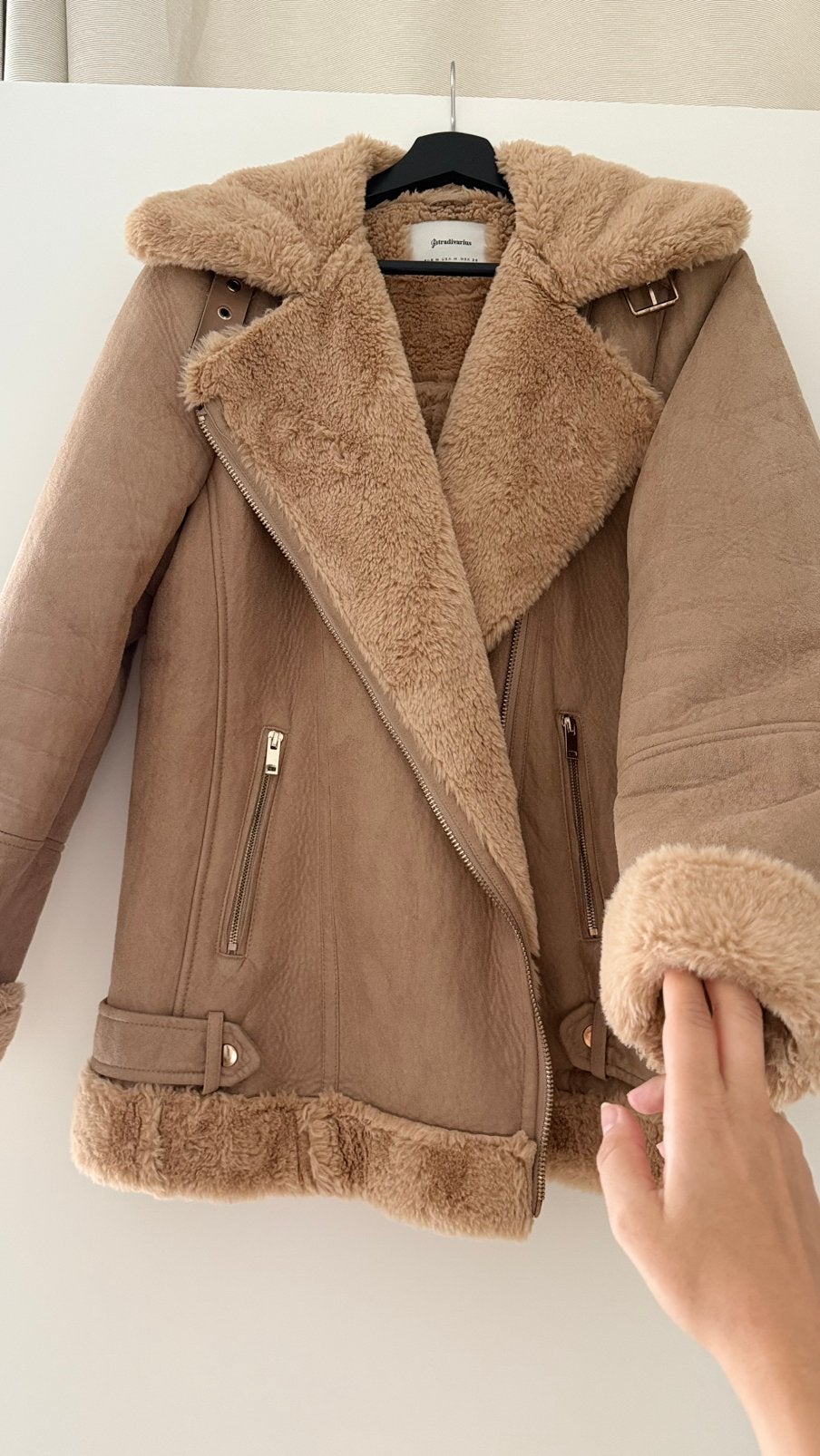 Stradivarius Coat Super Soft Inside, Ophalen, Zo goed als nieuw, Maat 38/40 (M), Beige